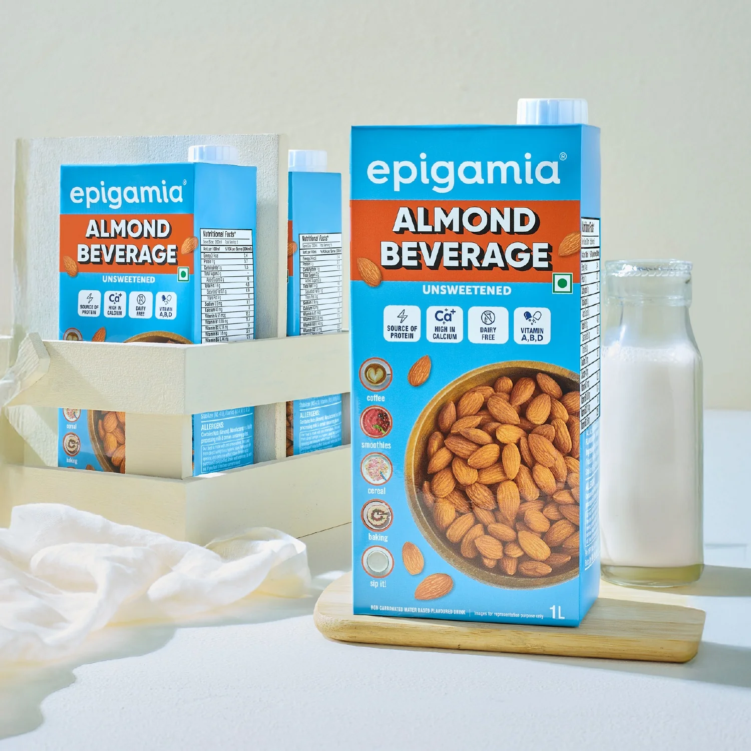 almond beverage, unsweetened, 1 litre each- pack of 2 - Image 4