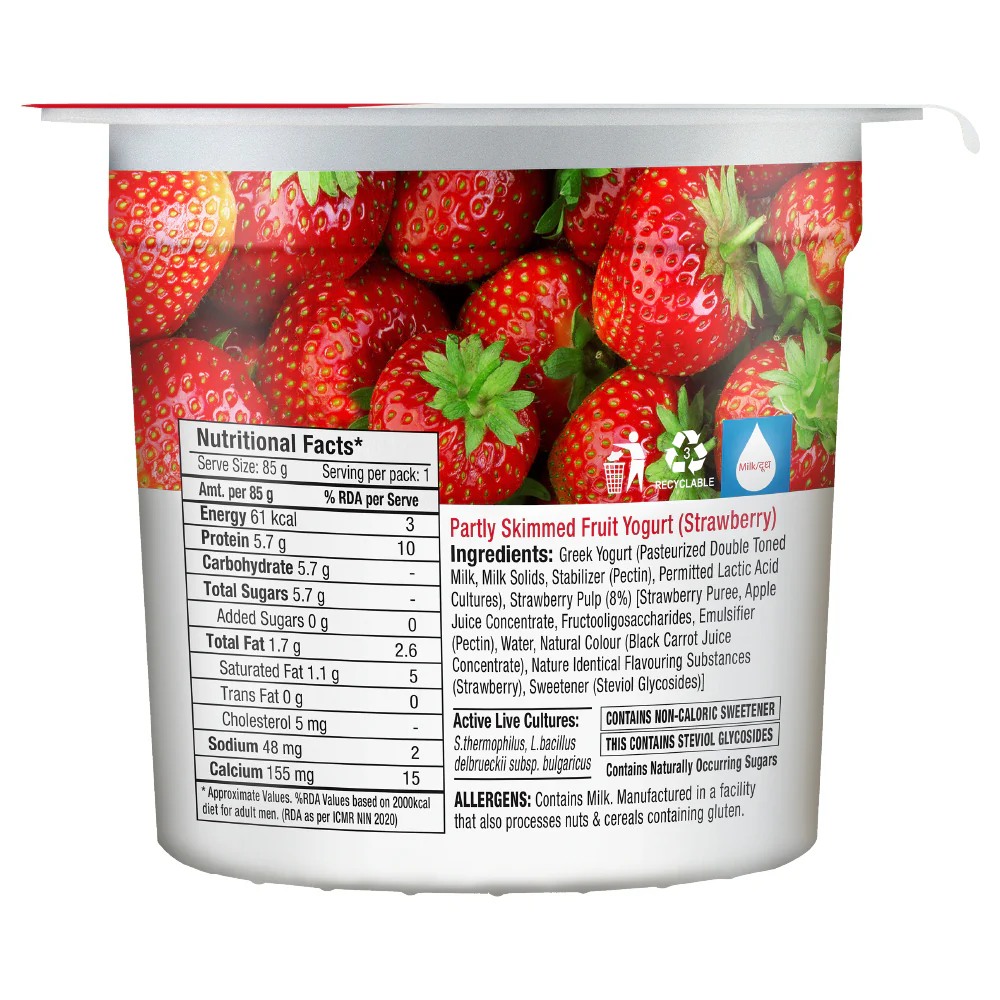 zero added sugar greek yogurt, strawberry - Image 3